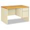 HON COMPANY 38000 Series Right Pedestal Desk, 48w x 30d x 29-1/2h, Harvest/Putty