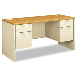 HON COMPANY 38000 Series Kneespace Credenza, 60w x 24d x 29-1/2h, Harvest/Putty