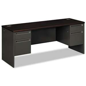 HON COMPANY 38000 Series Kneespace Credenza, 72w x 24d x 29-1/2h, Mahogany/Charcoal