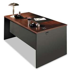 HON COMPANY 38000 Series Desk Shell, 60w x 30d x 29-1/2h, Mahogany/Charcoal
