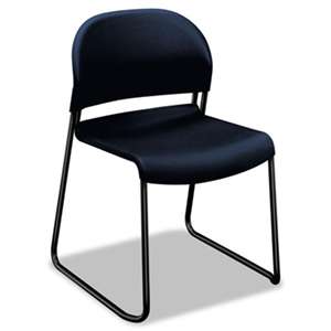 HON COMPANY GuestStacker Series Chair, Regatta Blue with Black Finish Legs, 4/Carton