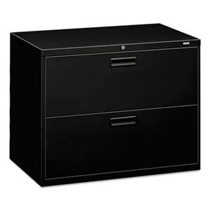 HON COMPANY 500 Series Two-Drawer Lateral File, 36w x 19-1/4d x 28-3/8h, Black