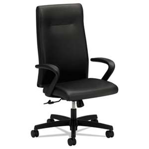 HON COMPANY Ignition Series Executive High-Back Chair, Black Leather Upholstery