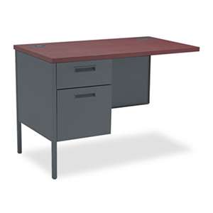 HON COMPANY Metro Classic Series Workstation Return, Left, 42w x 24d, Mahogany/Charcoal