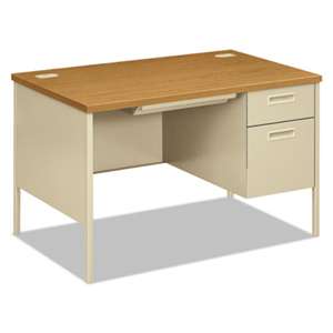 HON COMPANY Metro Classic Right Pedestal Desk, 48w x 30d x 29 1/2h, Harvest/Putty