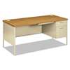 HON COMPANY Metro Classic Right Pedestal Desk, 66w x 30d, Harvest/Putty