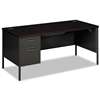 HON COMPANY Metro Classic Left Pedestal Desk, 66w x 30d, Mahogany/Charcoal