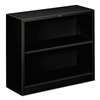 HON COMPANY Metal Bookcase, Two-Shelf, 34-1/2w x 12-5/8d x 29h, Black