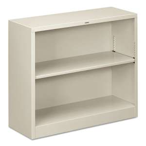 HON COMPANY Metal Bookcase, Two-Shelf, 34-1/2w x 12-5/8d x 29h, Light Gray