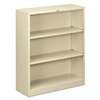 HON COMPANY Metal Bookcase, Three-Shelf, 34-1/2w x 12-5/8d x 41h, Putty