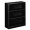HON COMPANY Metal Bookcase, Three-Shelf, 34-1/2w x 12-5/8d x 41h, Black