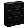 HON COMPANY Metal Bookcase, Three-Shelf, 34-1/2w x 12-5/8d x 41h, Black