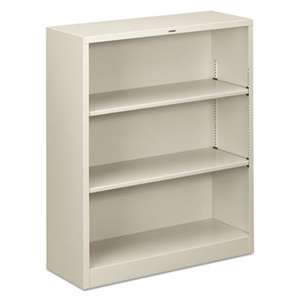 HON COMPANY Metal Bookcase, Three-Shelf, 34-1/2w x 12-5/8d x 41h, Light Gray