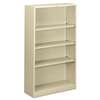 HON COMPANY Metal Bookcase, Four-Shelf, 34-1/2w x 12-5/8d x 59h, Putty