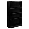 HON COMPANY Metal Bookcase, Four-Shelf, 34-1/2w x 12-5/8d x 59h, Black