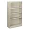 HON COMPANY Metal Bookcase, Four-Shelf, 34-1/2w x 12-5/8d x 59h, Light Gray