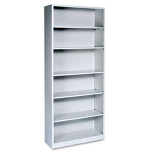 HON COMPANY Metal Bookcase, Six-Shelf, 34-1/2w x 12-5/8d x 81-1/8h, Light Gray