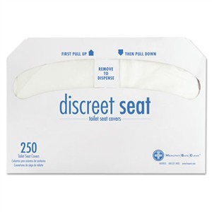 Health Gards DS5000CT Discreet Half-Fold Toilet Seat Covers, White, 250/Pack, 20 Packs/Carton