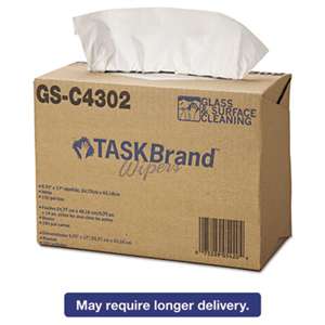 HOSPECO TASKBrand Glass & Surface Wipers, 4Ply, 9 4/5 x 17, White, 150/Box, 6 Box/Carton