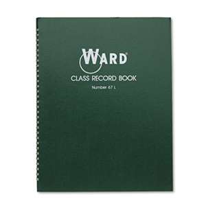 THE HUBBARD COMPANY Class Record Book, 38 Students, 6-7 Week Grading, 11 x 8-1/2, Green