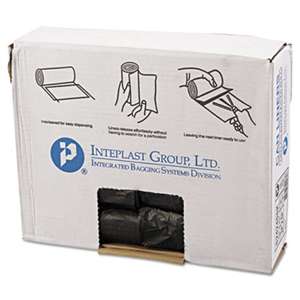 INTEGRATED BAGGING SYSTEMS High-Density Can Liner, 24 x 24, 10gal, 6mic, Black, 50/Roll, 20 Rolls/Carton