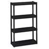 ICEBERG ENTERPRISES Rough N Ready Four-Shelf Open Storage System, Resin, 32w x 13d x 54h, Black