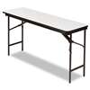 ICEBERG ENTERPRISES Premium Wood Laminate Folding Table, Rectangular, 60w x 18d x 29h, Gray/Charcoal