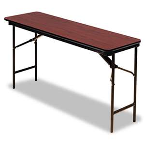 ICEBERG ENTERPRISES Premium Wood Laminate Folding Table, Rectangular, 72w x 18d x 29h, Mahogany