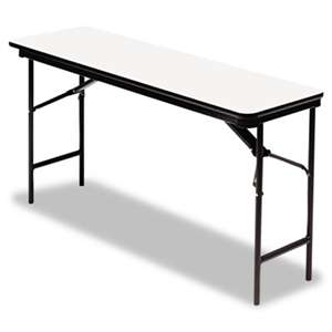 ICEBERG ENTERPRISES Premium Wood Laminate Folding Table, Rectangular, 72w x 18d x 29h, Gray/Charcoal