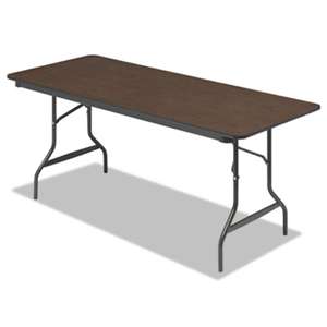 ICEBERG ENTERPRISES Economy Wood Laminate Folding Table, Rectangular, 72w x 30d x 29h, Walnut