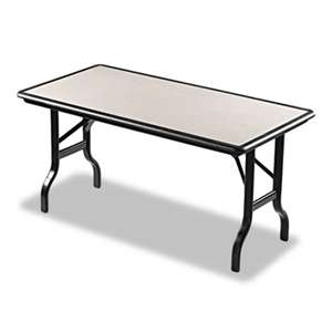 ICEBERG ENTERPRISES IndestrucTables Resin Rectangular Folding Table, 60w x 30d x 29h, Granite/Black