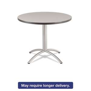 ICEBERG ENTERPRISES Caf‚Works Table, 36 dia x 30h, Gray/Silver