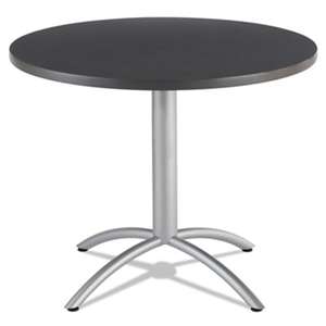 ICEBERG ENTERPRISES Caf‚Works Table, 36 dia x 30h, Graphite Granite/Silver