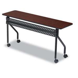 ICEBERG ENTERPRISES OfficeWorks Mobile Training Table, 60w x 18d x 29h, Mahogany/Black