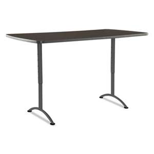 ICEBERG ENTERPRISES ARC Sit-to-Stand Tables, Rectangular Top, 36w x 72d x 30-42h, Walnut/Gray