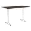 ICEBERG ENTERPRISES ARC Sit-to-Stand Tables, Rectangular Top, 36w x 72d x 30-42h, Gray Walnut/Silver