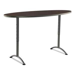 ICEBERG ENTERPRISES ARC Sit-to-Stand Tables, Oval Top, 36w x 72d x 30-42h, Walnut/Gray