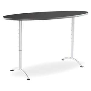 ICEBERG ENTERPRISES ARC Sit-to-Stand Tables, Oval Top, 36w x 72d x 30-42h, Graphite/Silver