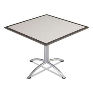 ICEBERG ENTERPRISES iLand Table, Dura Edge, Square Seated Style, 36w x 36d x 29h, Gray/Silver