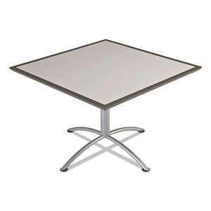 ICEBERG ENTERPRISES iLand Table, Dura Edge, Square Seated Style, 42w x 42d x 29h, Gray/Silver