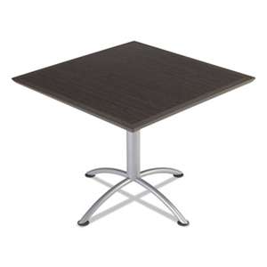 ICEBERG ENTERPRISES iLand Table, Dura Edge, Square Bistro Style, 36w x 36d x 42h, Gray Walnut/Silver