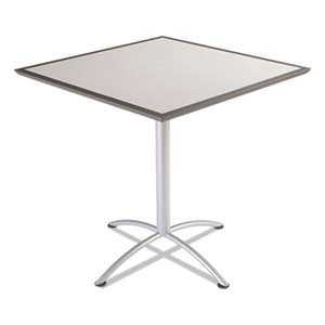 ICEBERG ENTERPRISES iLand Table, Dura Edge, Square Bistro Style, 42w x 42d x 42h, Gray/Silver