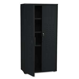 ICEBERG ENTERPRISES OfficeWorks Resin Storage Cabinet, 33w x 18d x 66h, Black