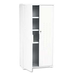 ICEBERG ENTERPRISES OfficeWorks Resin Storage Cabinet, 33w x 18d x 66h, Platinum