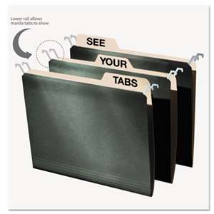 IDEASTREAM CONSUMER PRODUCTS Hanging File Folders with Innovative Top Rail, Letter, Green, 20/Pack