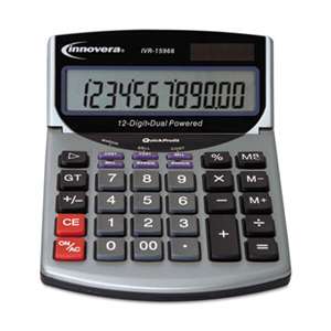 INNOVERA 15968 Minidesk Calculator, 12-Digit LCD