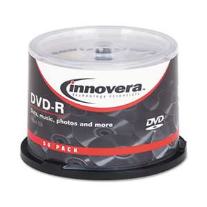 INNOVERA DVD-R Discs, 4.7GB, 16x, Spindle, Silver, 50/Pack