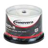 INNOVERA DVD+R Discs, 4.7GB, 16x, Spindle, Silver, 50/Pack