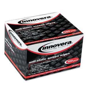 INNOVERA Screen Cleaning Wipes, Alcohol-free, Cloth, 6 1/4 x 4 3/4, White, 100/Pack