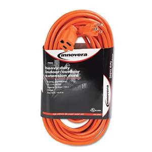INNOVERA Indoor/Outdoor Extension Cord, 50ft, Orange